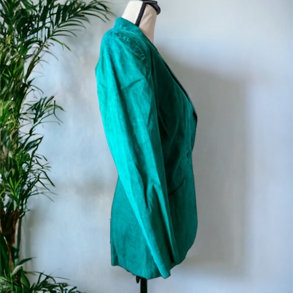 Bagatelle Green Genuine Suede Blazer Size 6 - Picture 2 of 9